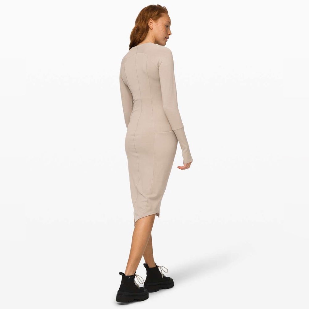 Lululemon•Om and On Dress•Rare Modal Blend Pocket Long Sleeve Midi•Sandlot•EUC•S - Picture 7 of 13
